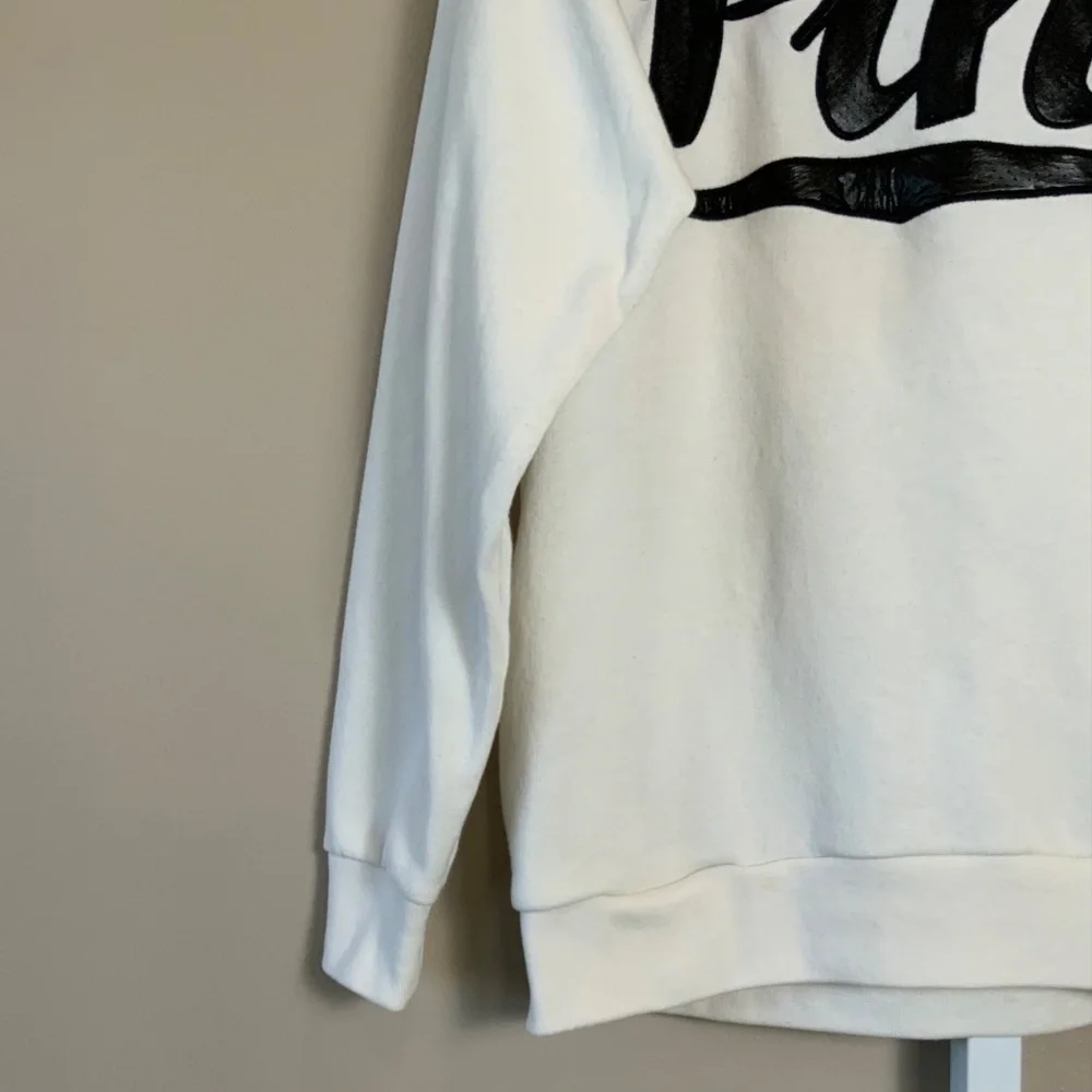 Victoria's Secret PINK Faux Leather Dotted Applique Sweatshirt - Picture 12 of 16